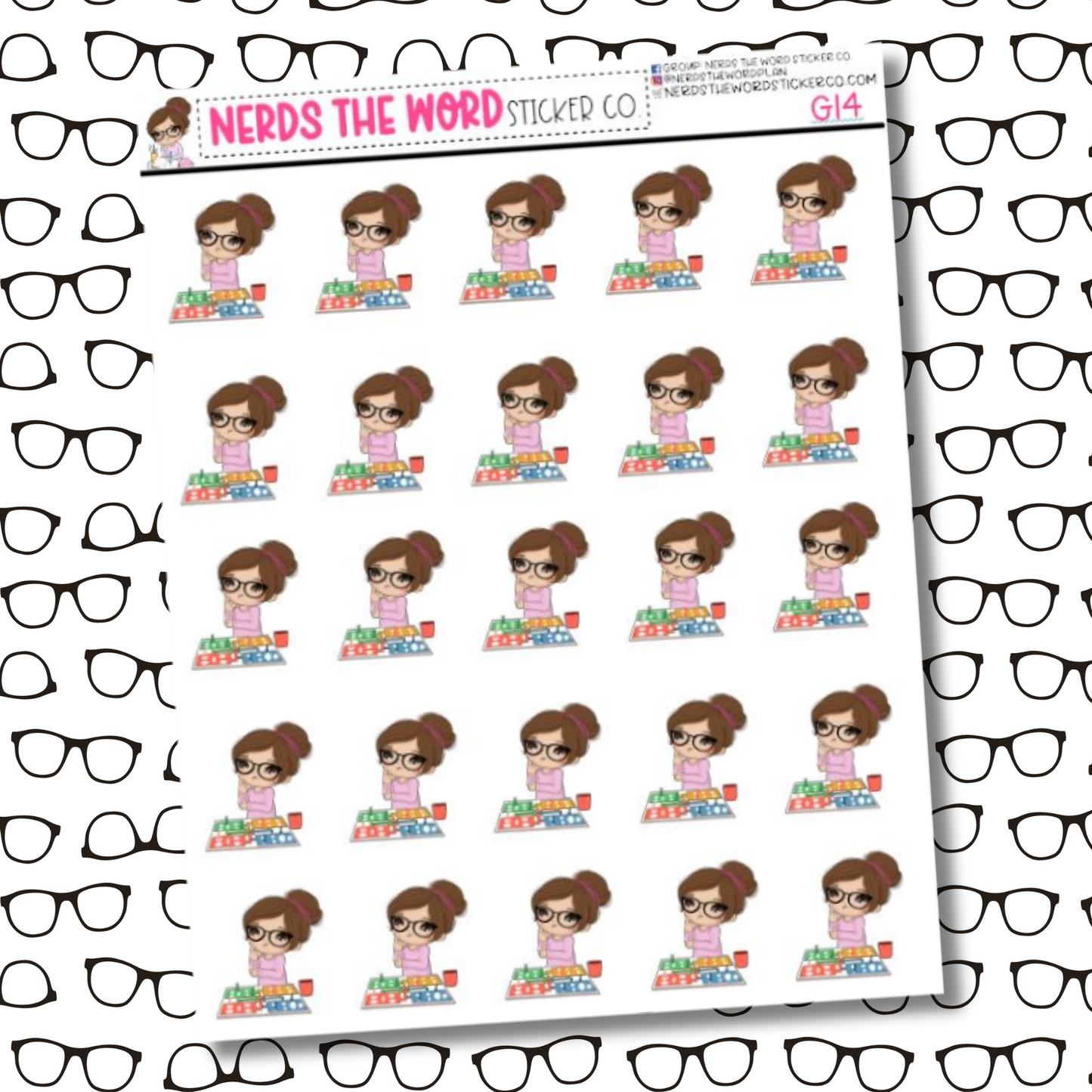 Nora Game Night Character Sticker Sheet