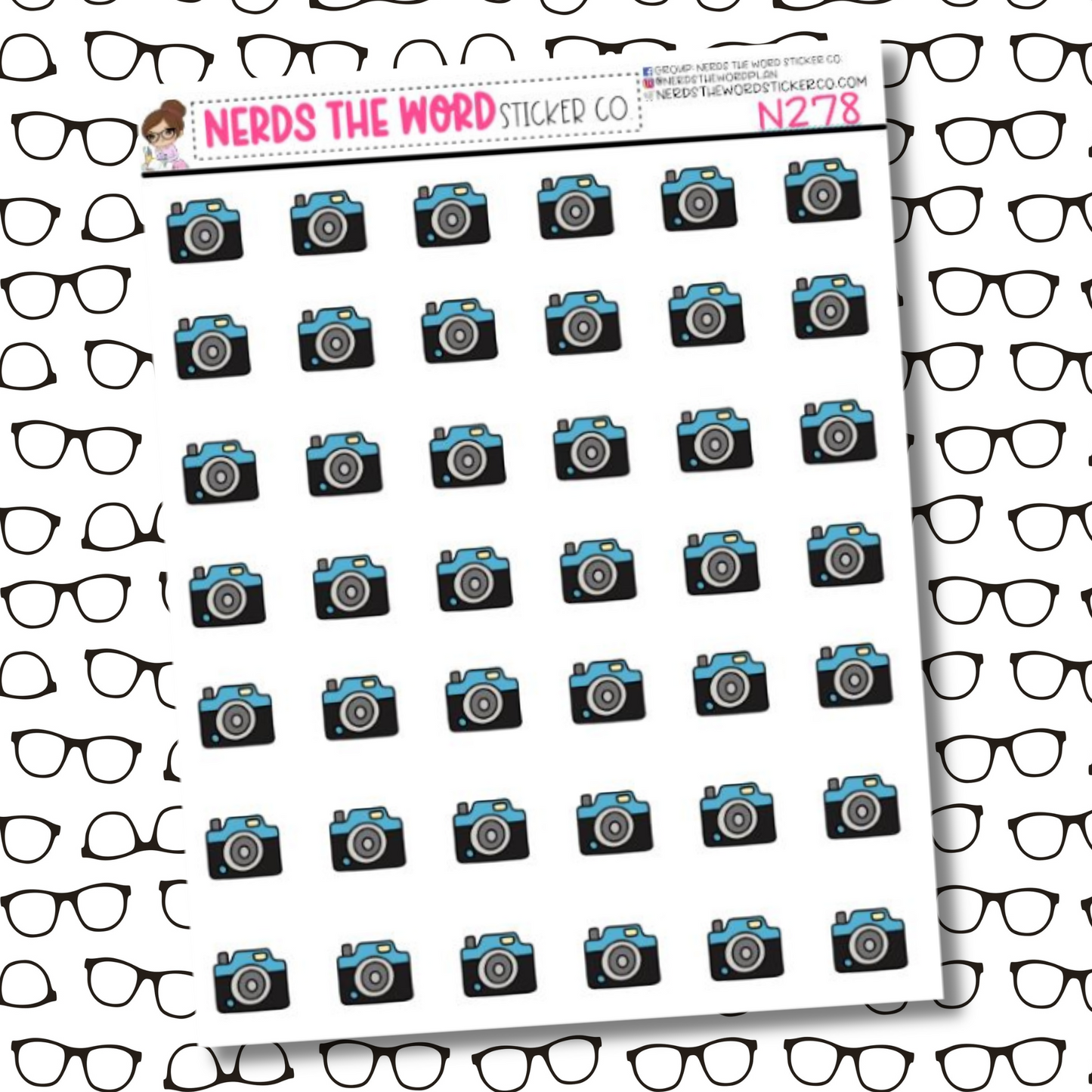 Camera Icon Sticker Sheet