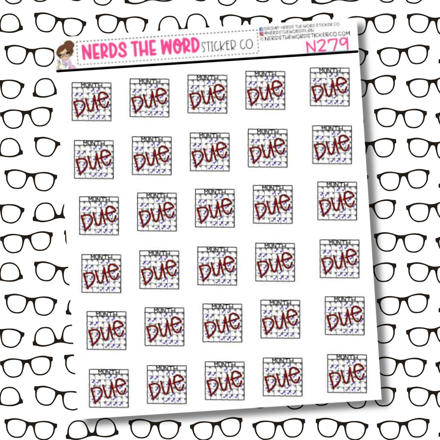 Calendar Due Icon Sticker Sheet