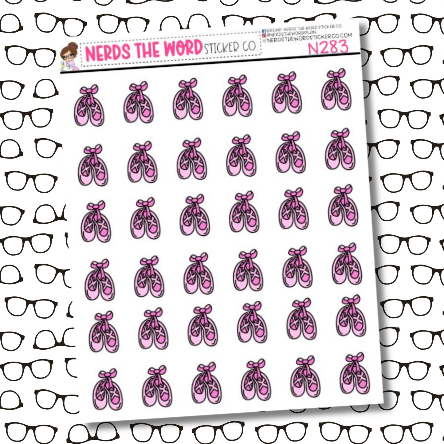 Ballet Shoes Icon Sticker Sheet