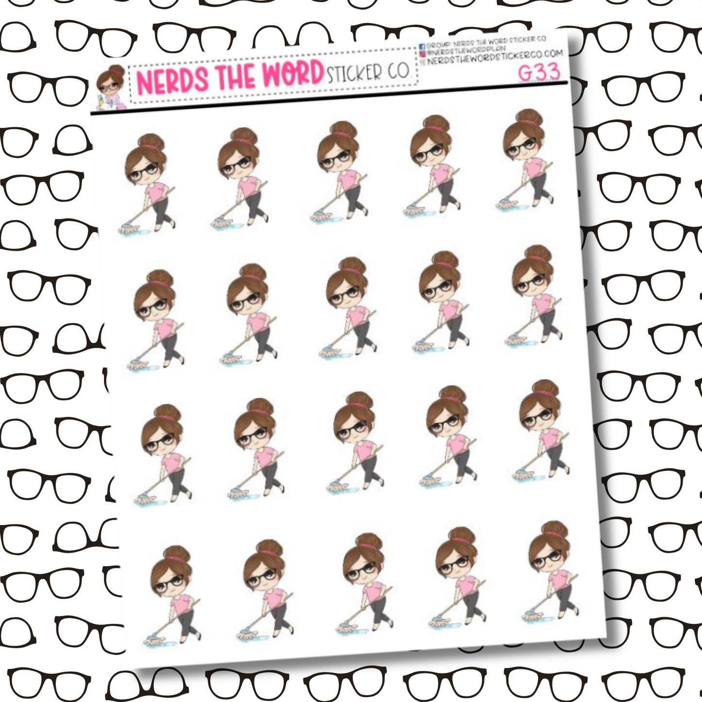 Nora Mop Character Sticker Sheet