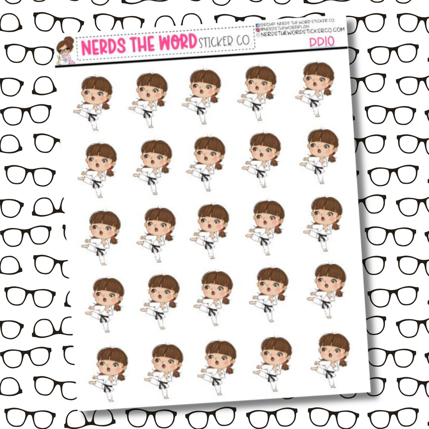 Martial Arts Dee Character Sticker Sheet