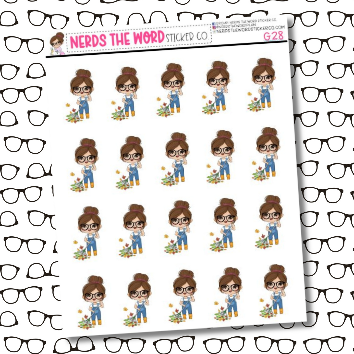 Nora Raking Leaves Character Sticker Sheet