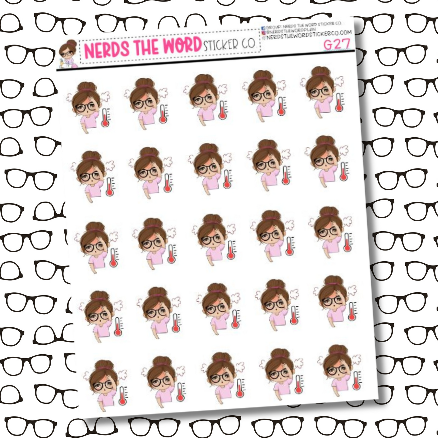 Nora Sick Character Sticker Sheet