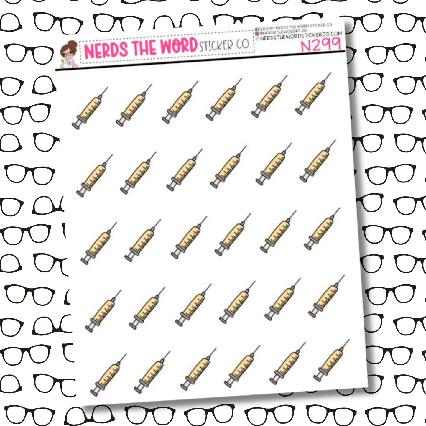 Syringe Icon Sticker Sheet