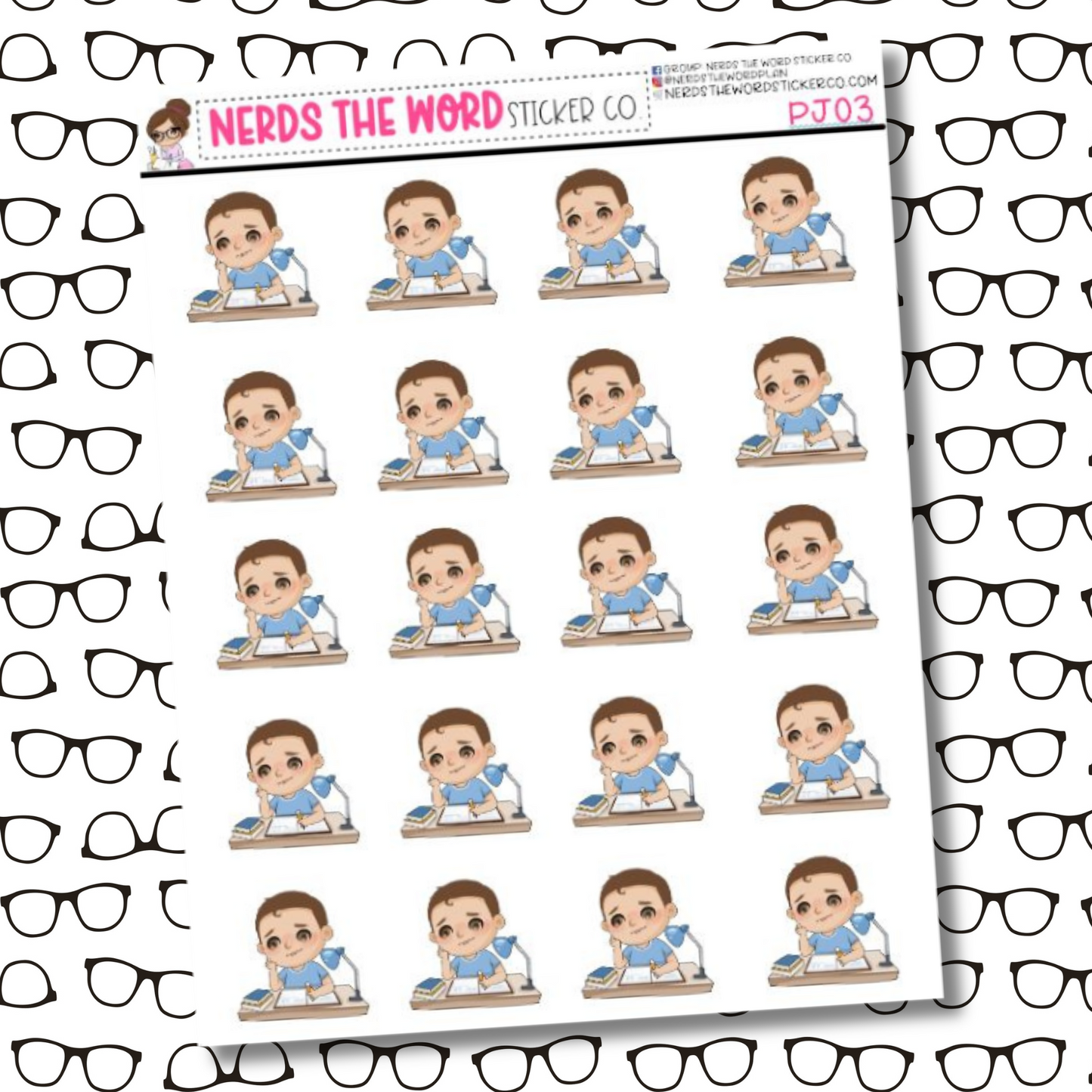 PJ Desk Character Sticker Sheet