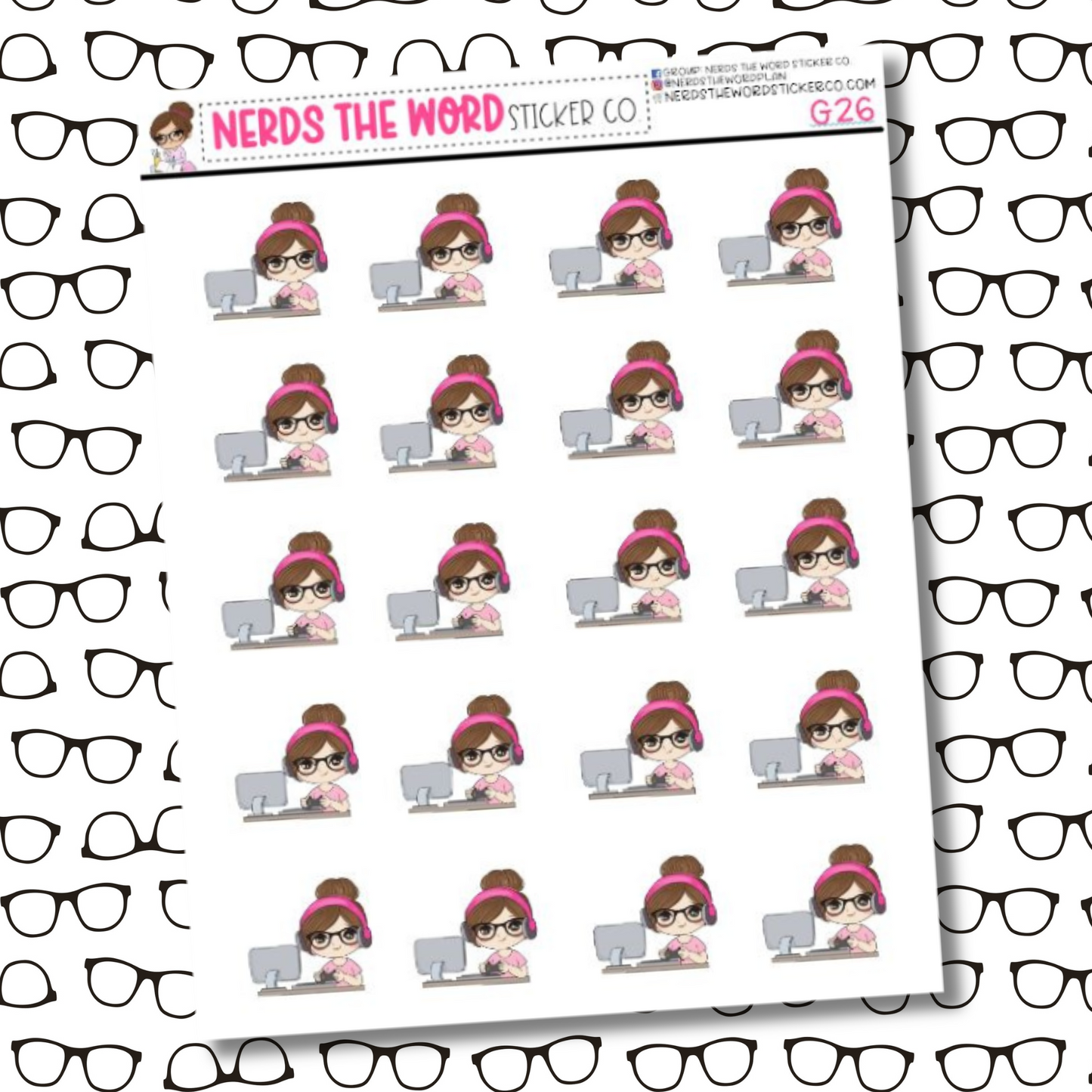 Nora Gamer Girl Character Sticker Sheet