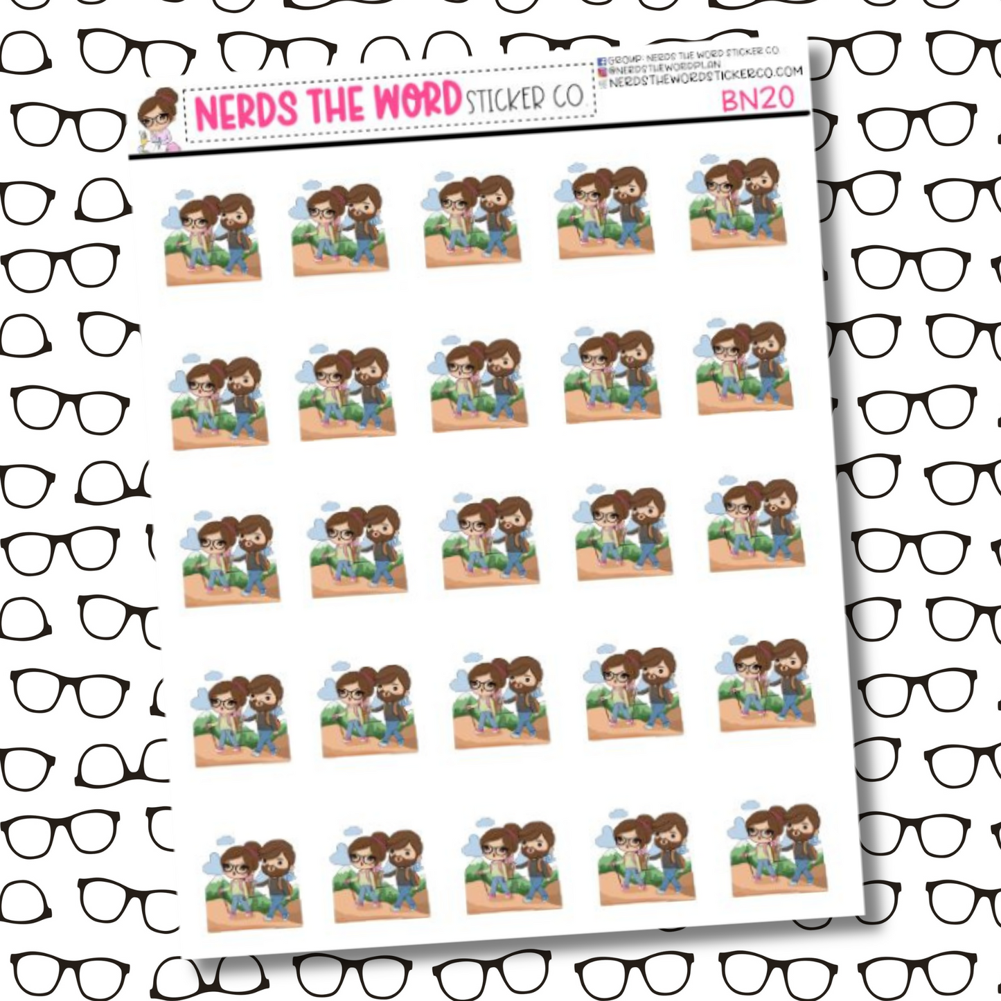 Bill & Nora Hiking Sticker Sheet