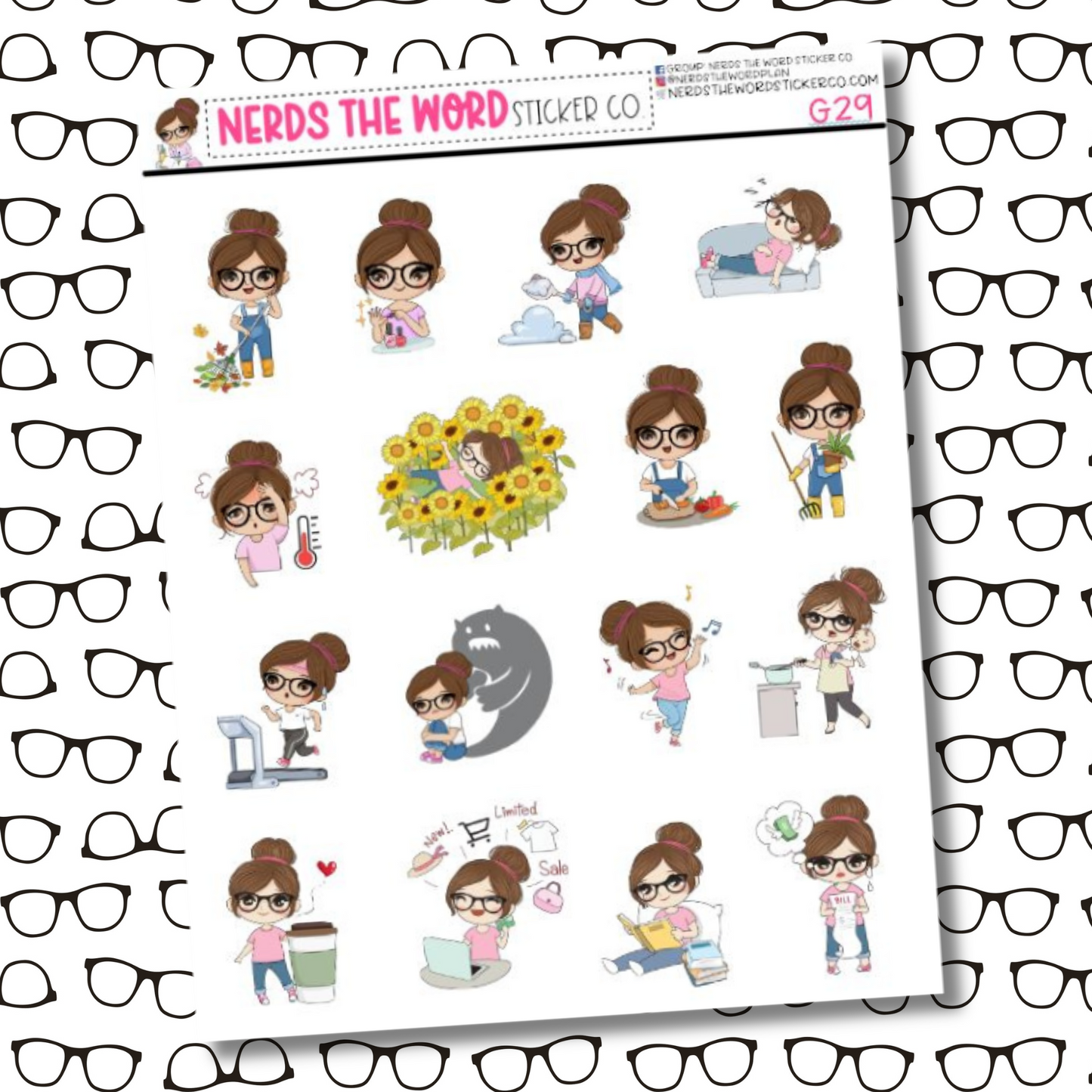 Nora Sampler Character Sticker Sheet