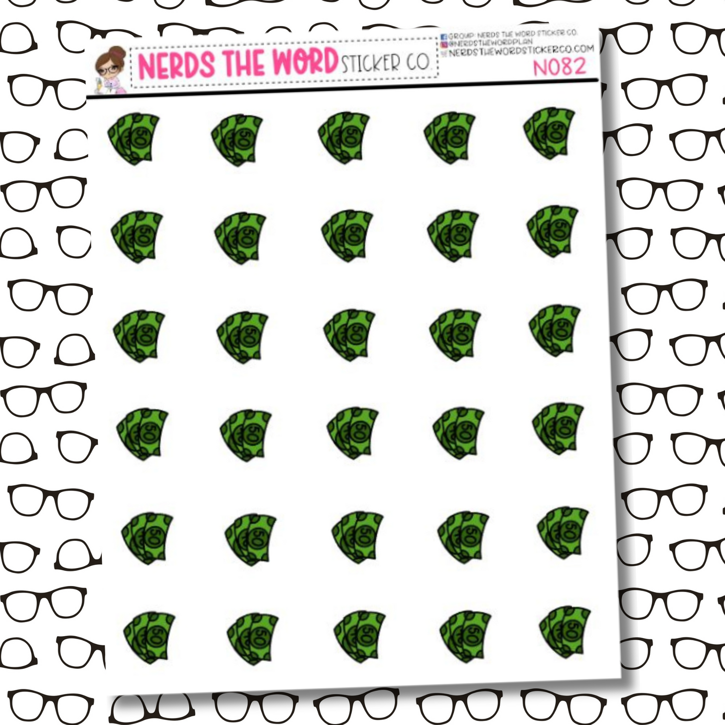 Money Icon Sticker Sheet