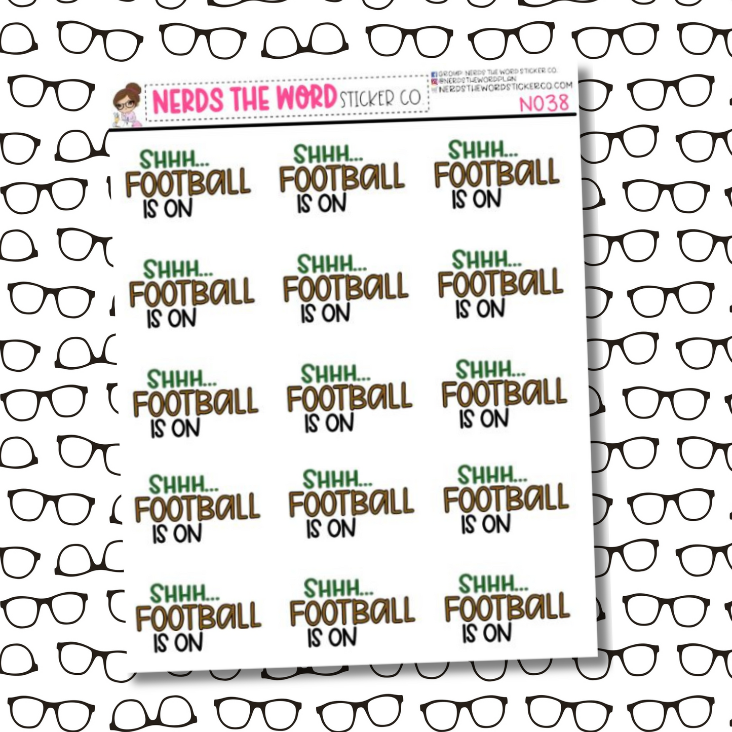 Shh Football's On Sticker Sheet