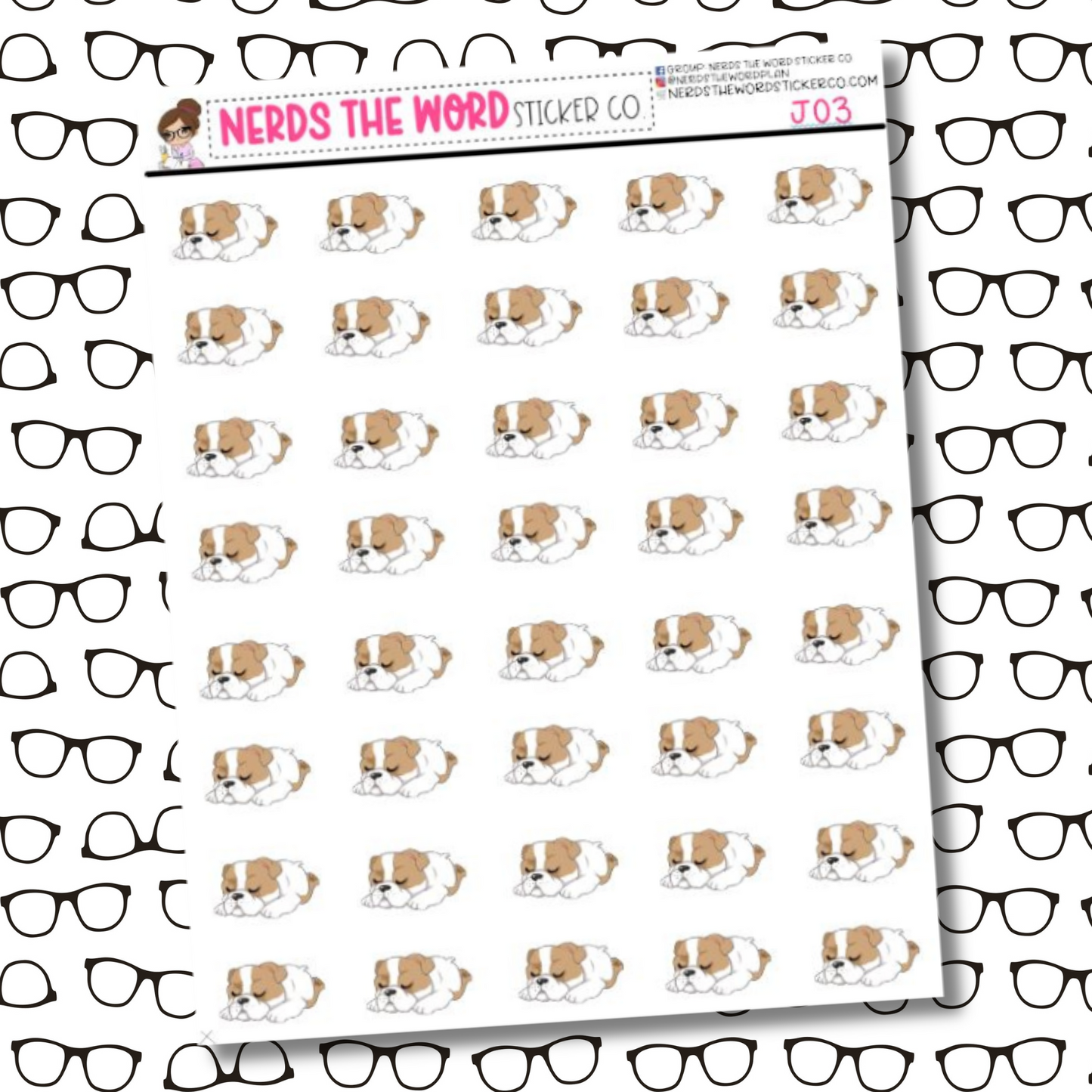 James Nap Dog Character Sticker Sheet