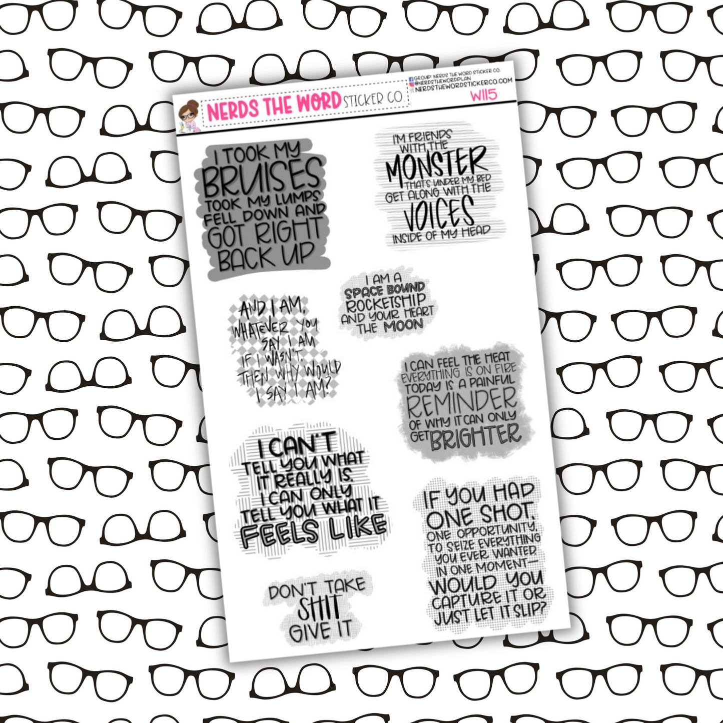 Eminem Lyric LARGE Sticker Sheet