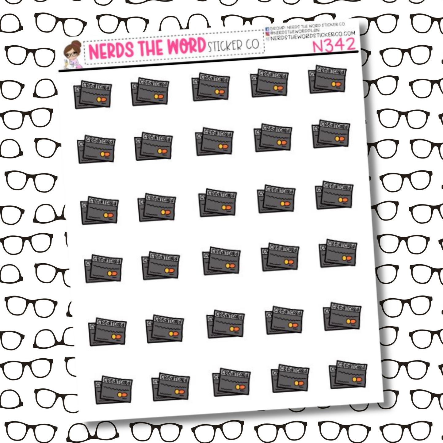 Credit Card Icon Sticker Sheet