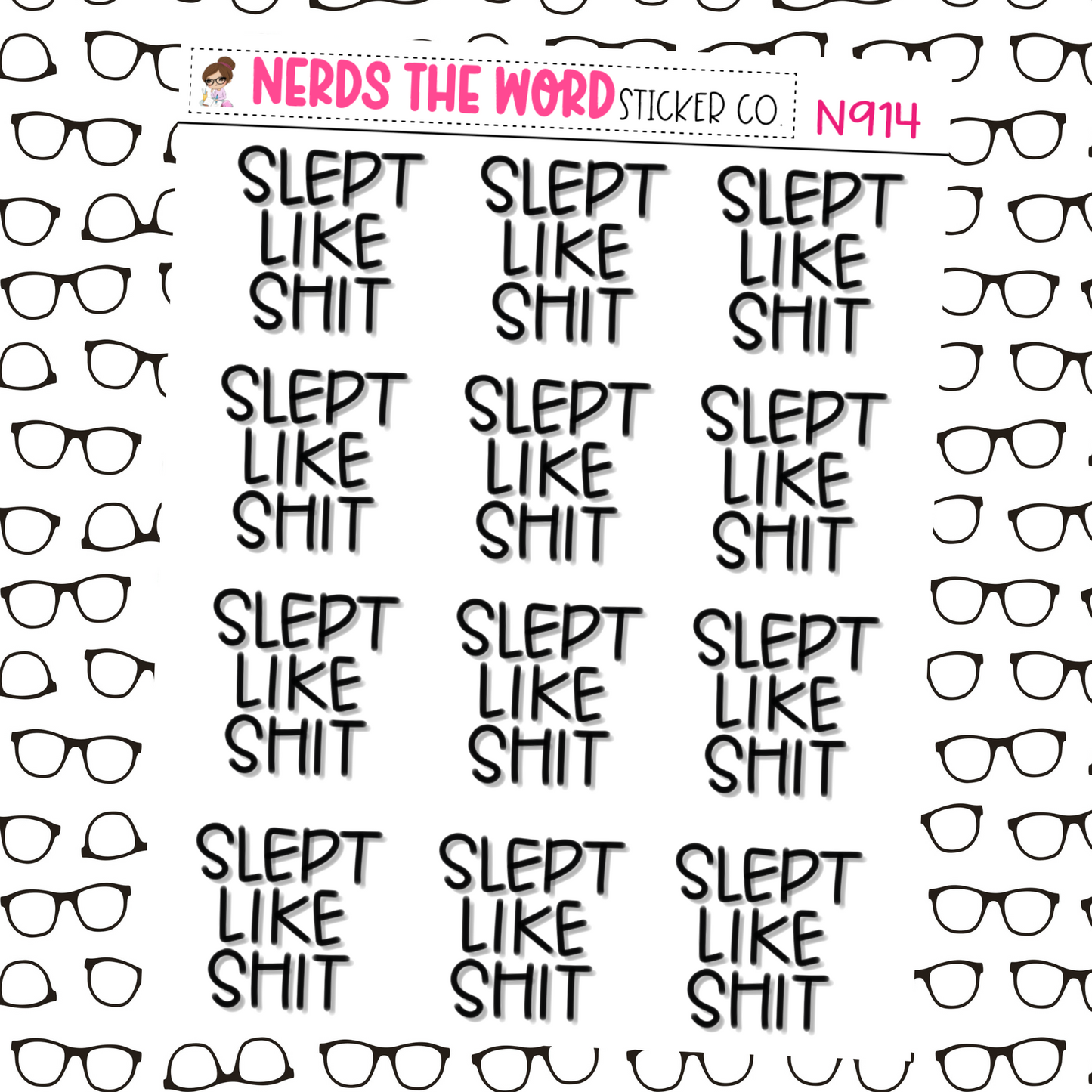 Slept Like Sh*t Hand Lettered Planner Stickers