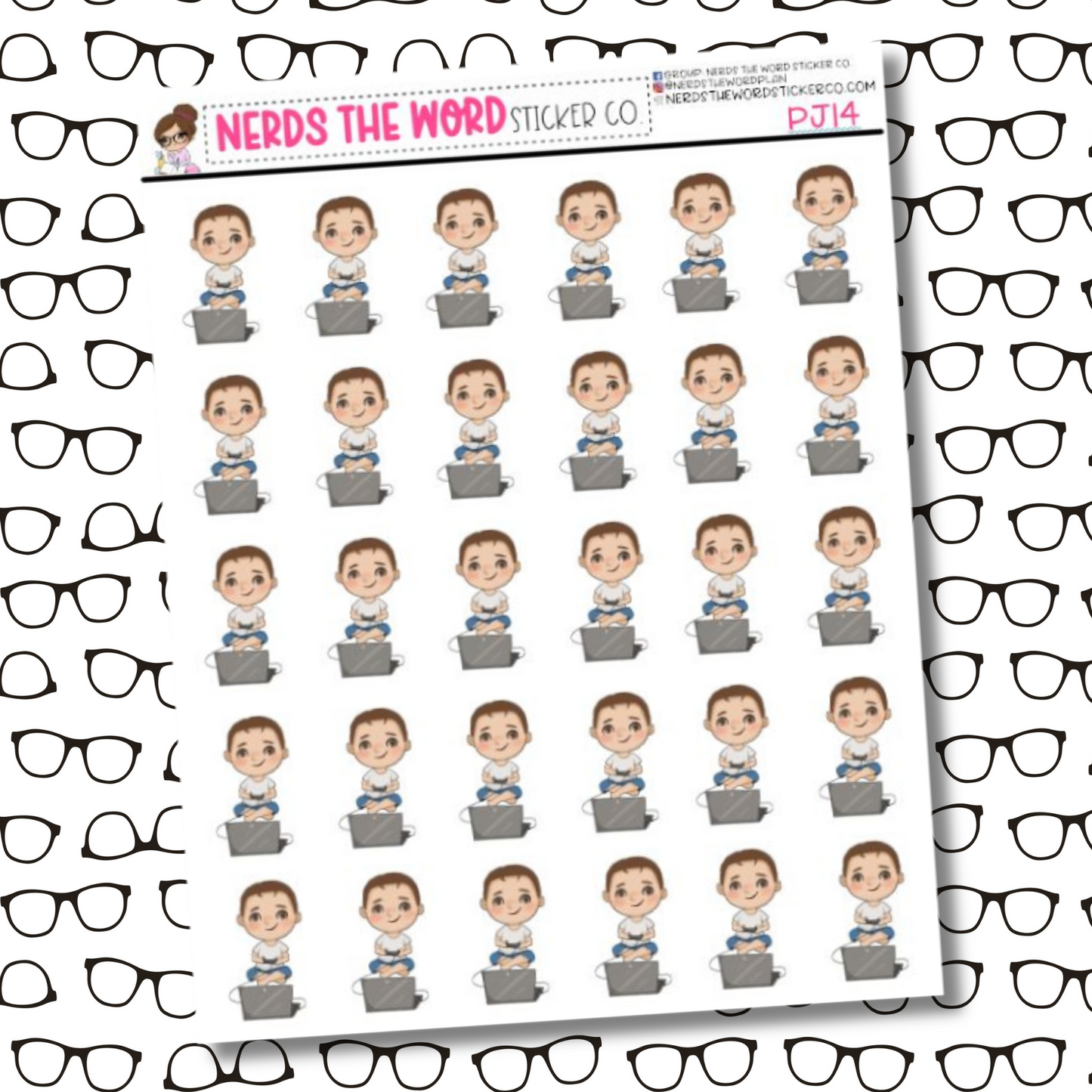 Video Game PJ Character Sticker Sheet