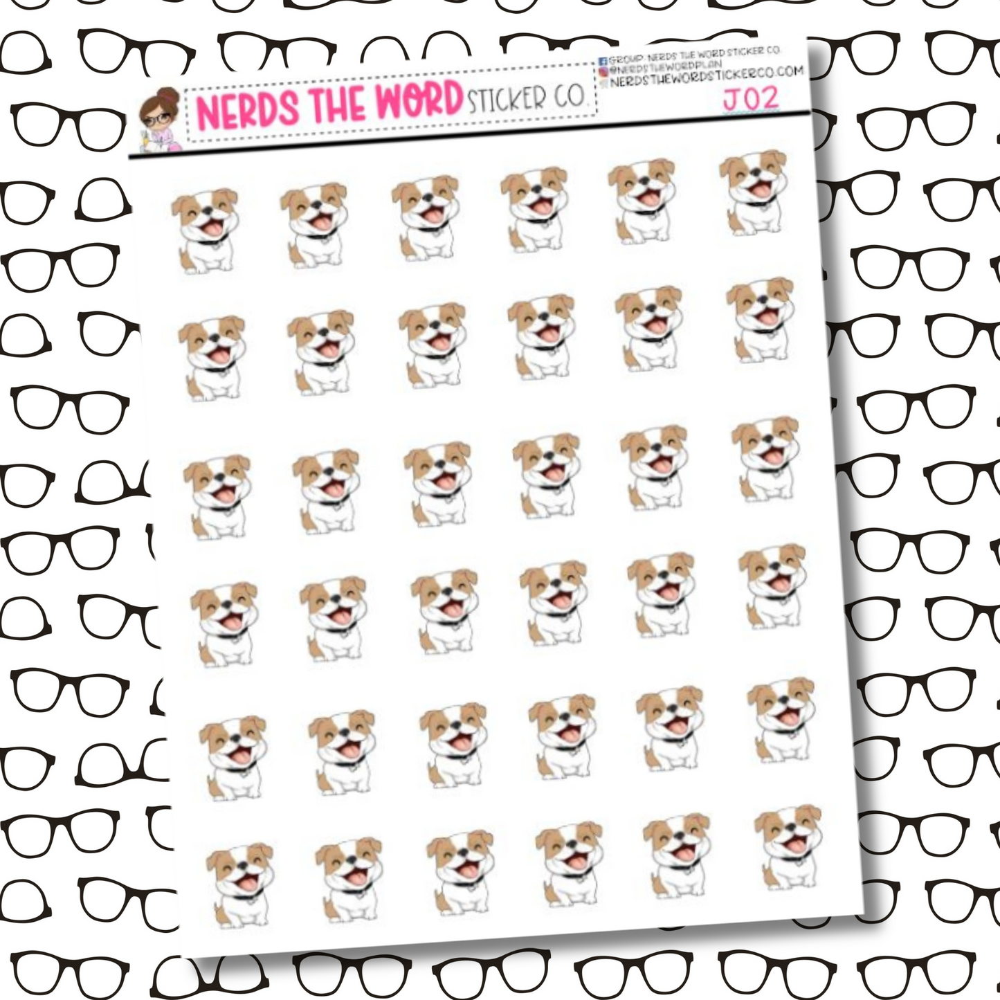 James Happy Dog Character Sticker Sheet