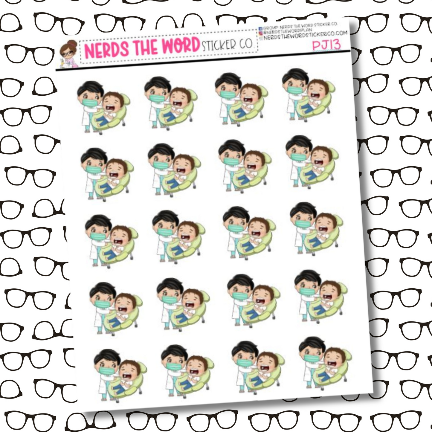 Dentist PJ Character Sticker Sheet