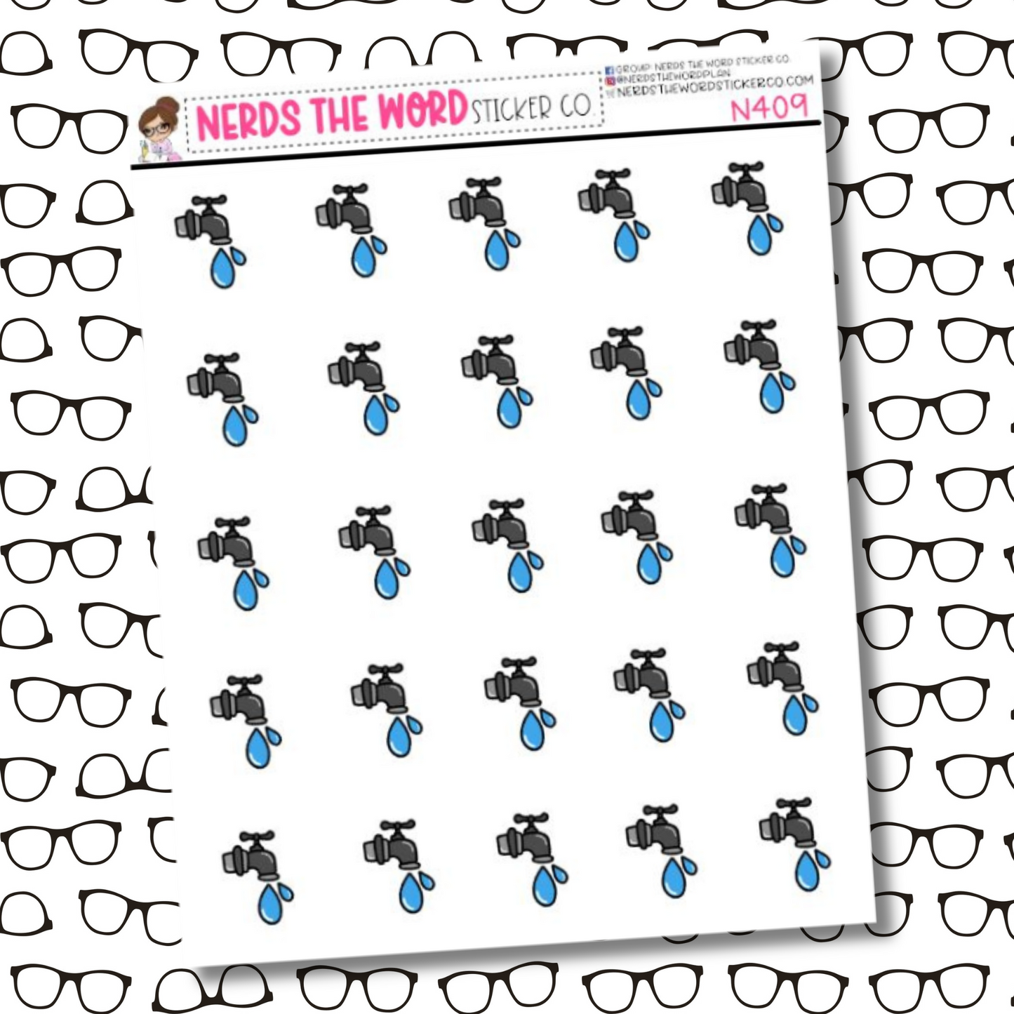 Water Icon Sticker Sheet