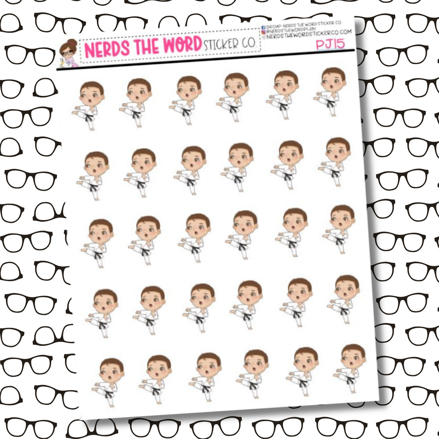 Martial Arts PJ Character Sticker Sheet