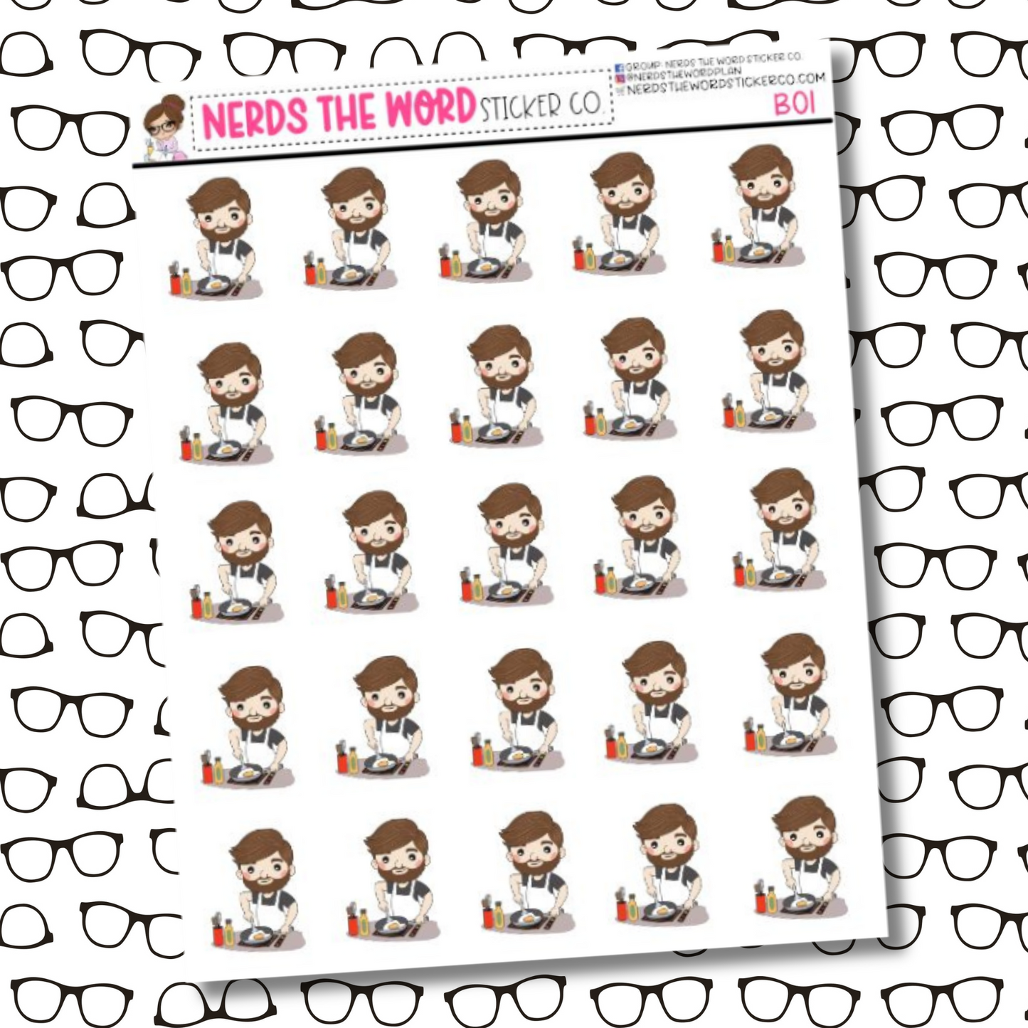 Bill Cooking Sticker Sheet