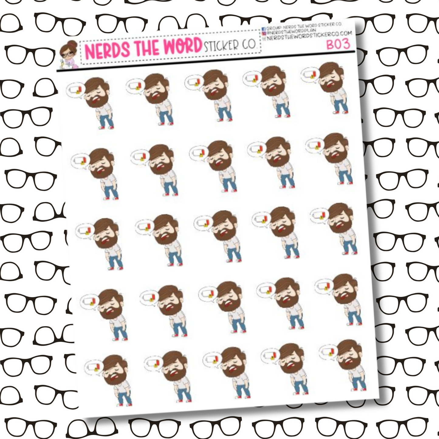 Bill Low Battery Sticker Sheet