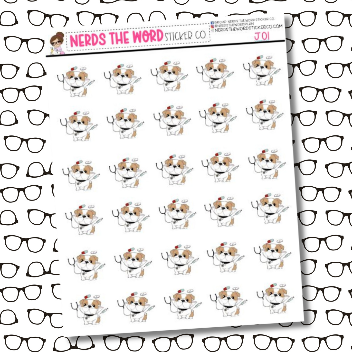 James Vet Dog Character Sticker Sheet