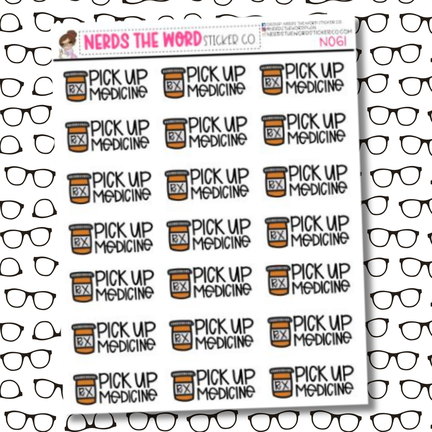Pick Up Medicine Sticker Sheet
