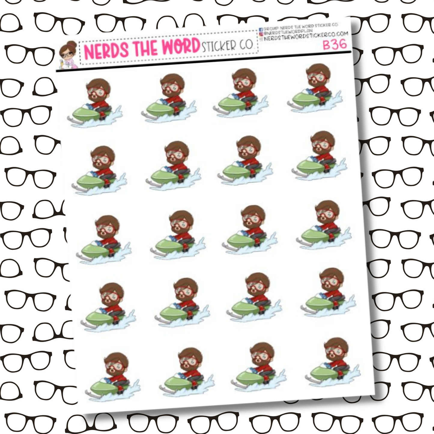 Bill Snowmobile Sticker Sheet