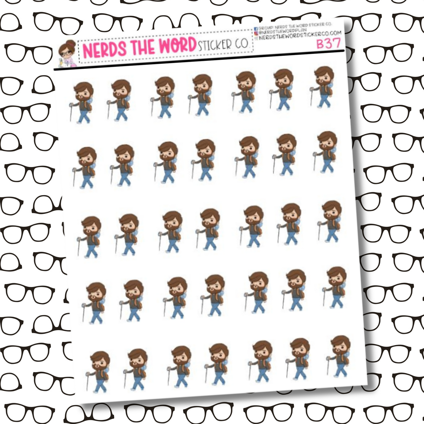 Bill Hiking Sticker Sheet