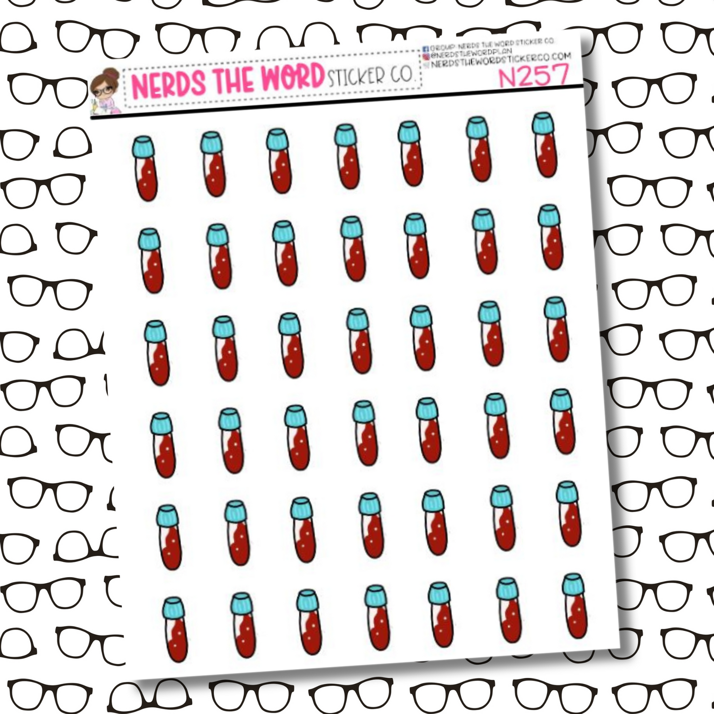 Vial Icon Sticker Sheet