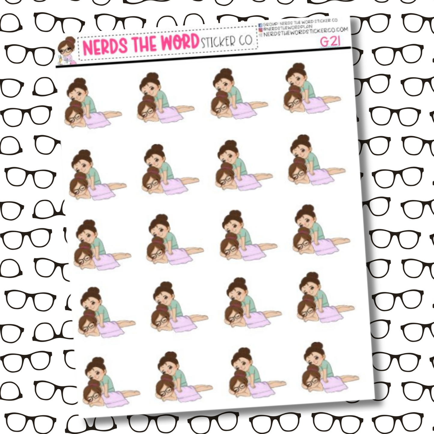 Nora Massage Character Sticker Sheet