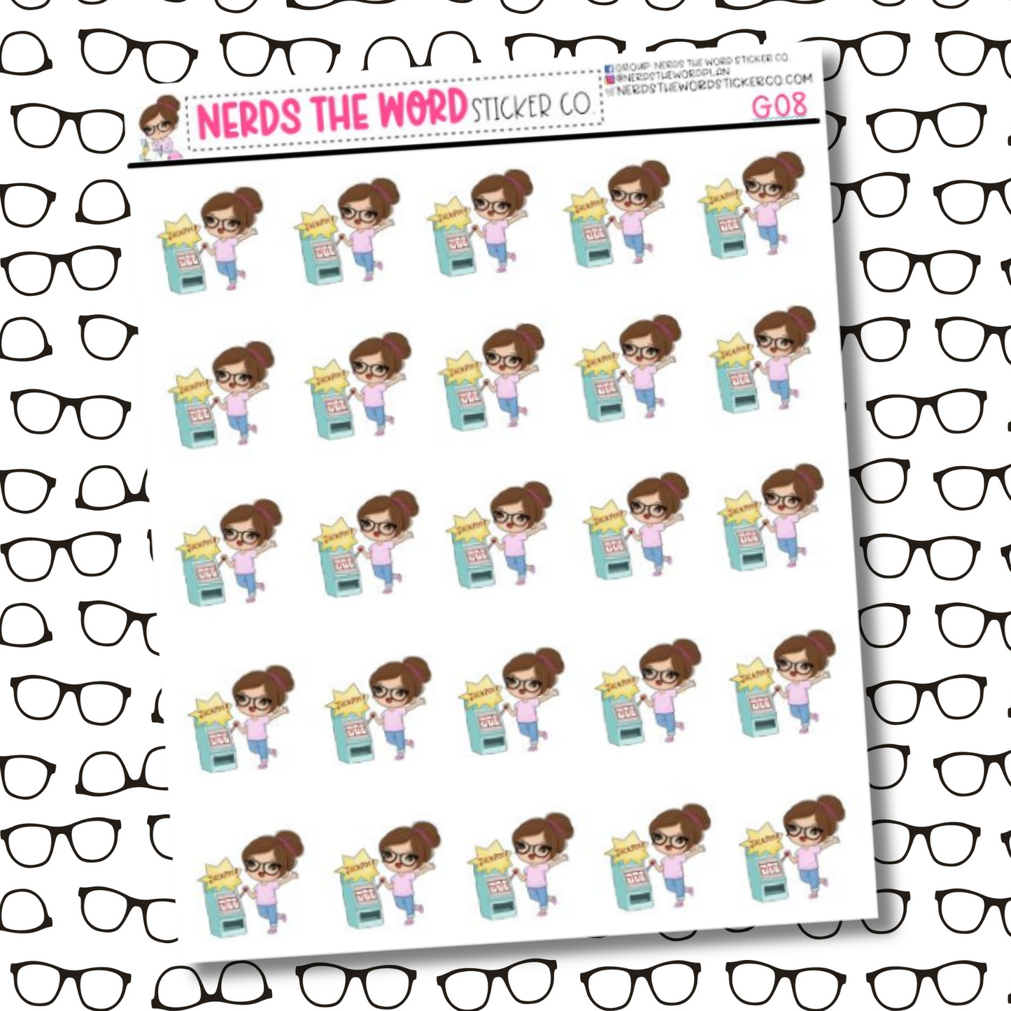 Nora Slot Machine Character Sticker Sheet