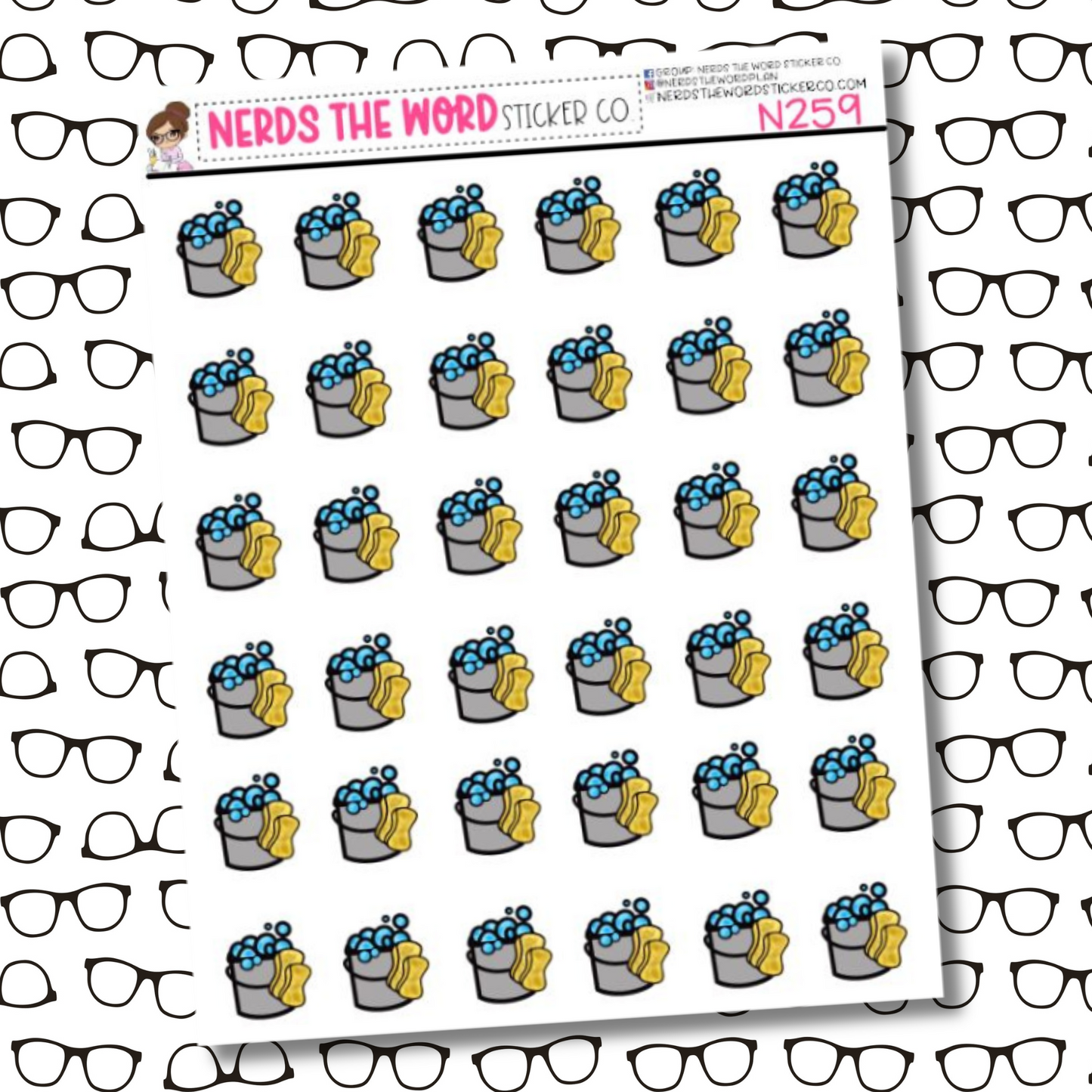 Suds Bucket Icon Sticker Sheet