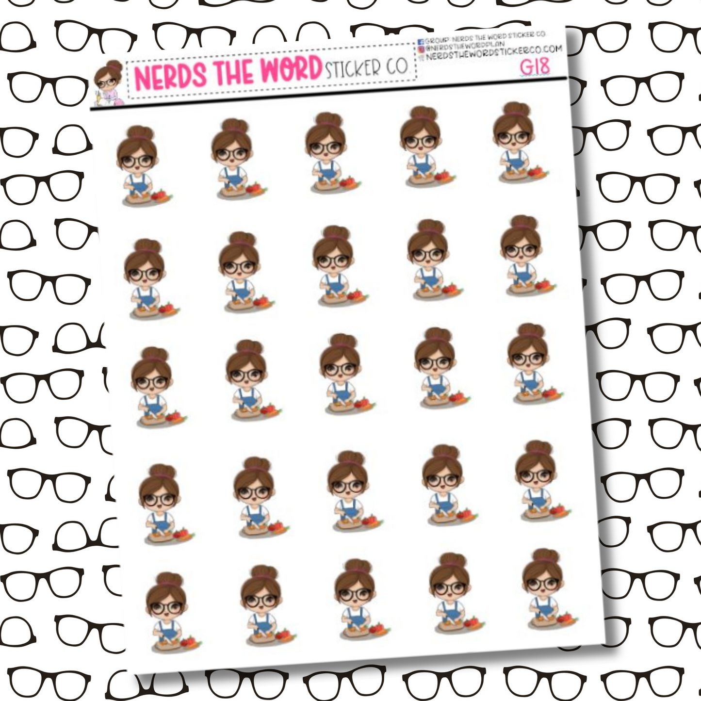 Nora Meal Prep Character Sticker Sheet