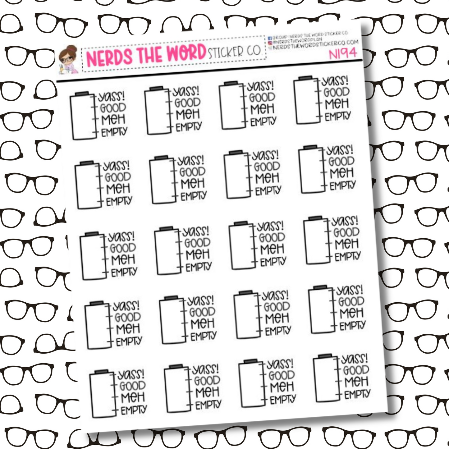 Battery Tracking (Spoonie) Sticker Sheet