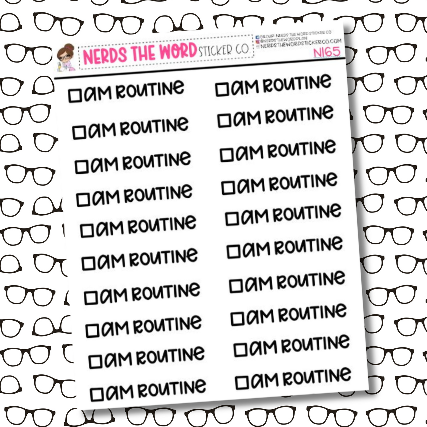 AM Routine Sticker Sheet