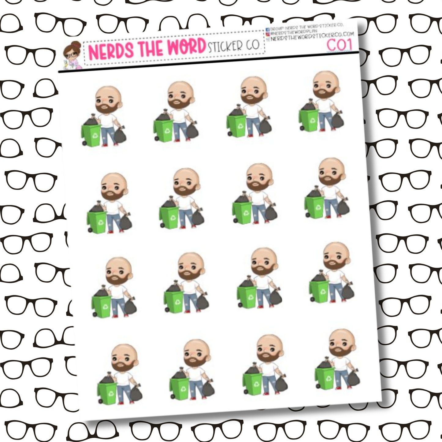 Chris Trash Character Sticker Sheet