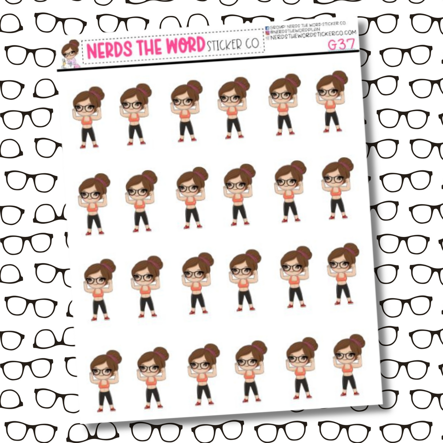 Nora Muscles Character Sticker Sheet