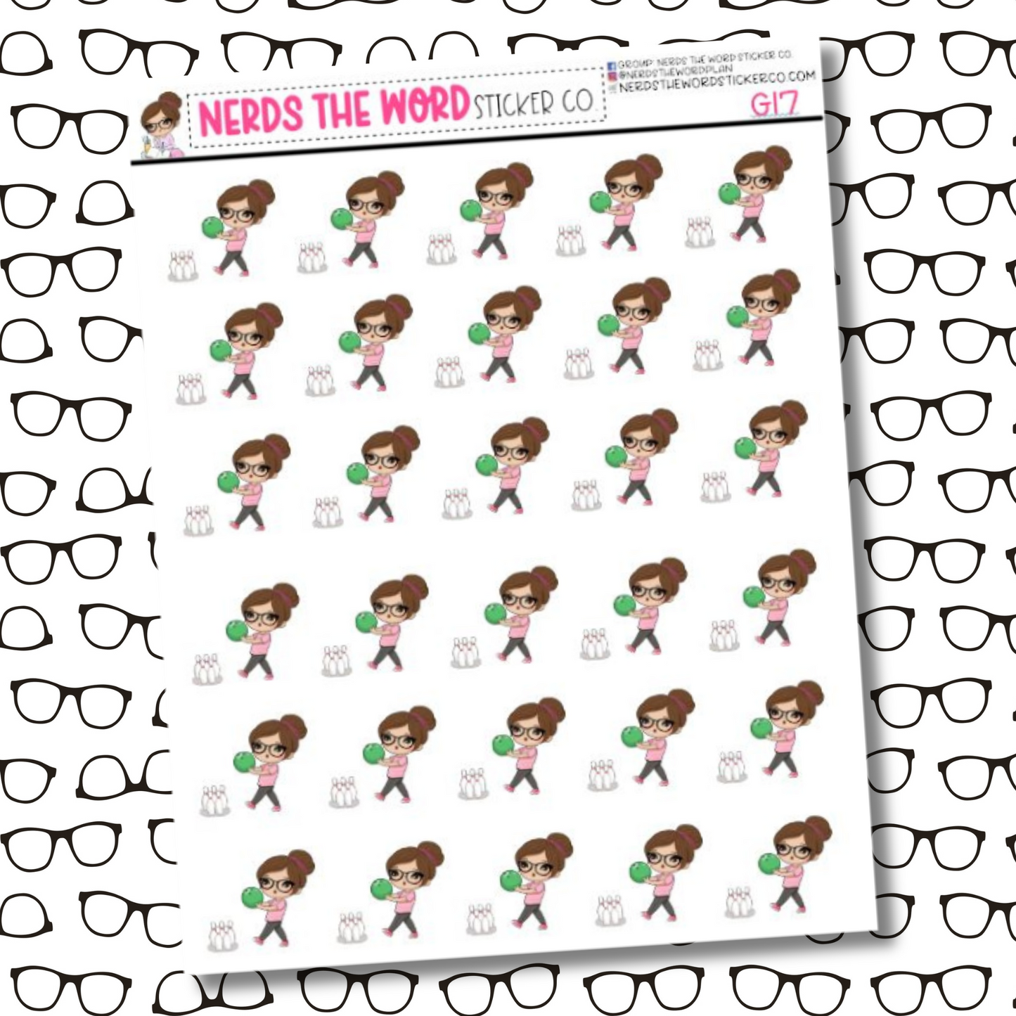 Nora Bowling Character Sticker Sheet