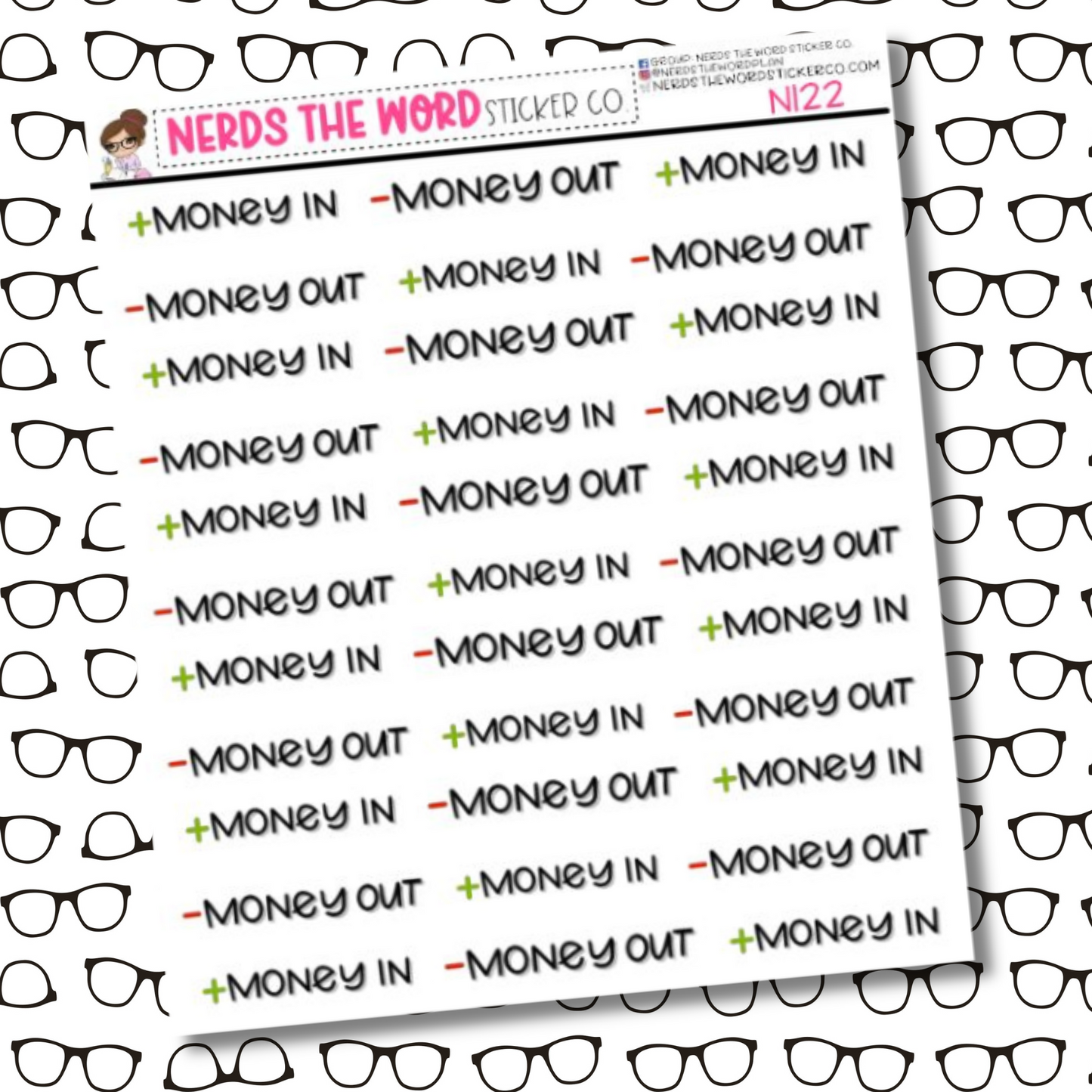 Money In/Out Sticker Sheet