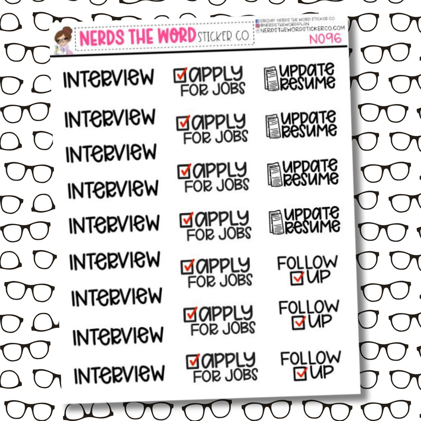 Job Search Sticker Sheet