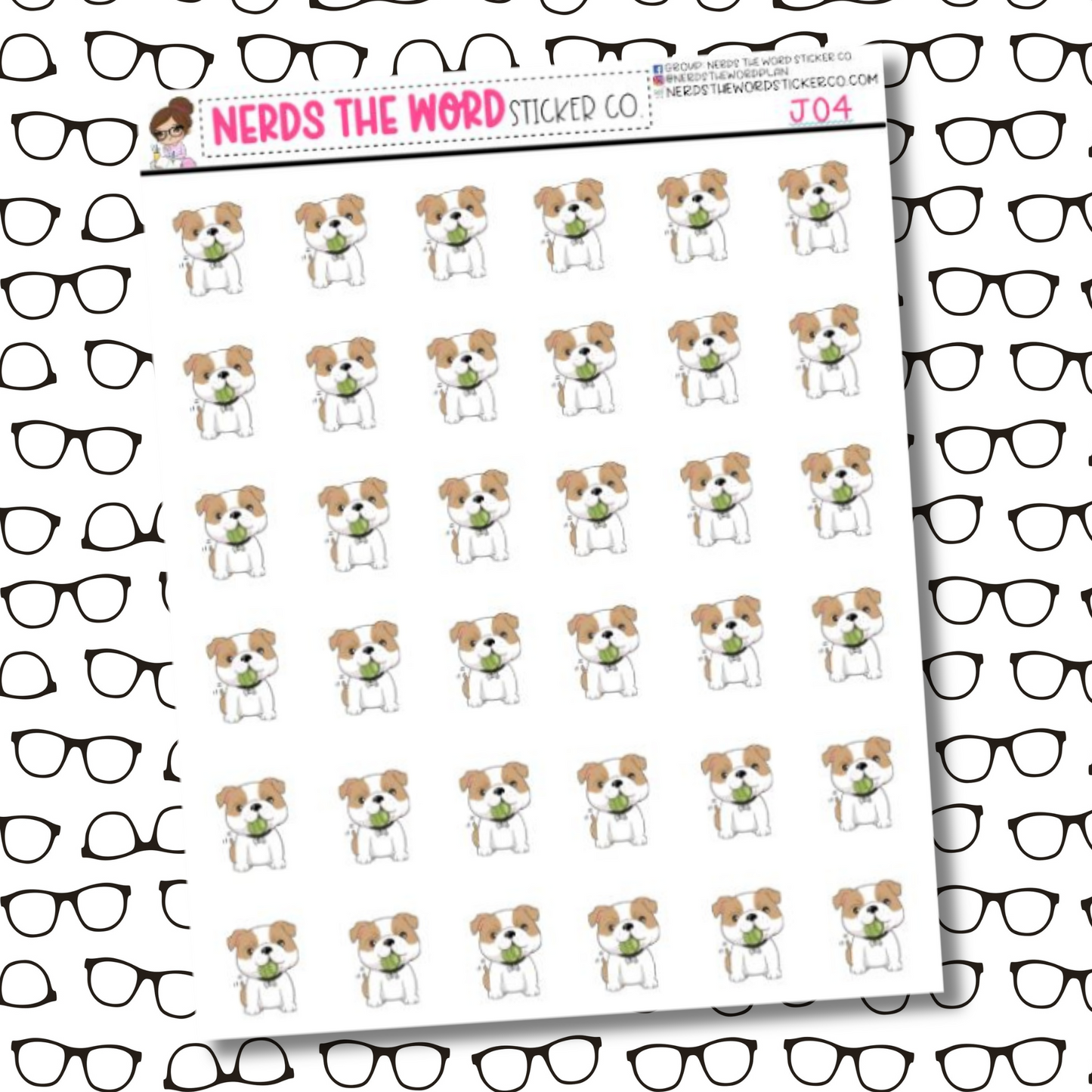 James Playing Ball Dog Character Sticker Sheet