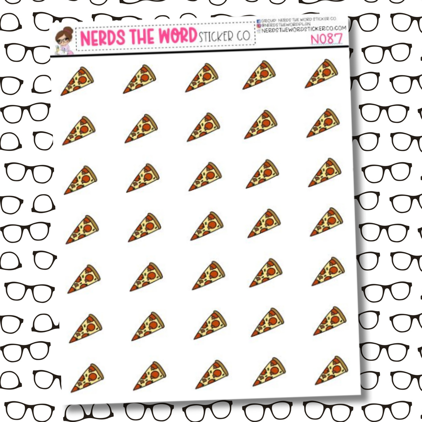 Pizza Icon Sticker Sheet