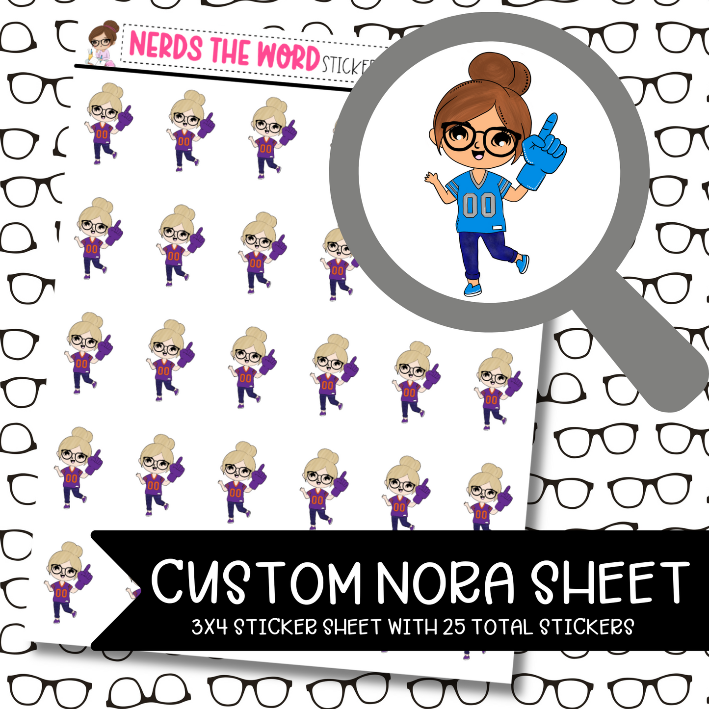 FOOTBALL Character CUSTOM Sticker Sheets