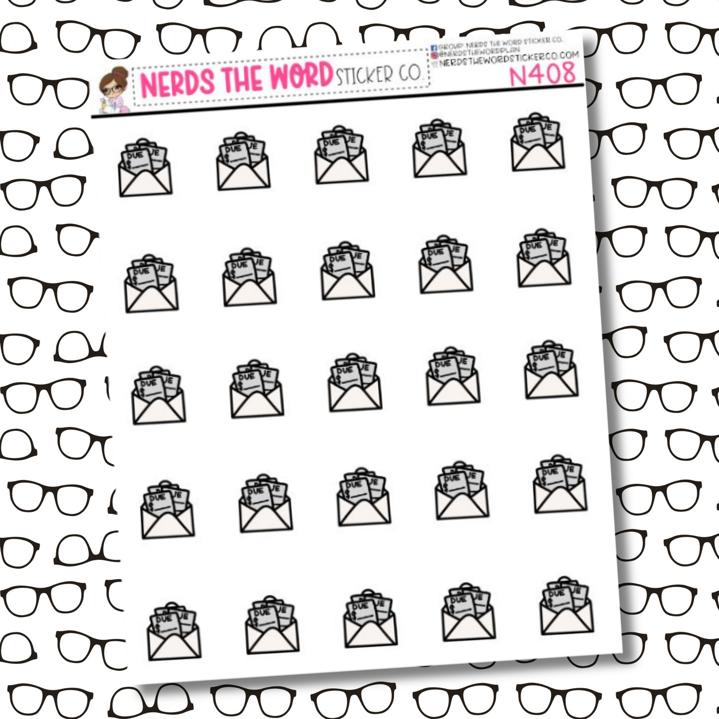 Bill Icon Sticker Sheet