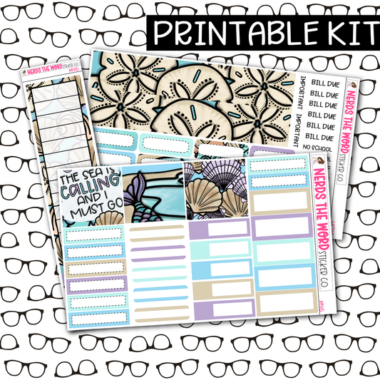 PRINTABLE The Sea is Calling Monthly Kit - Choose your Size