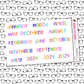 Rainbow Months Hand Lettered Sticker Sheet