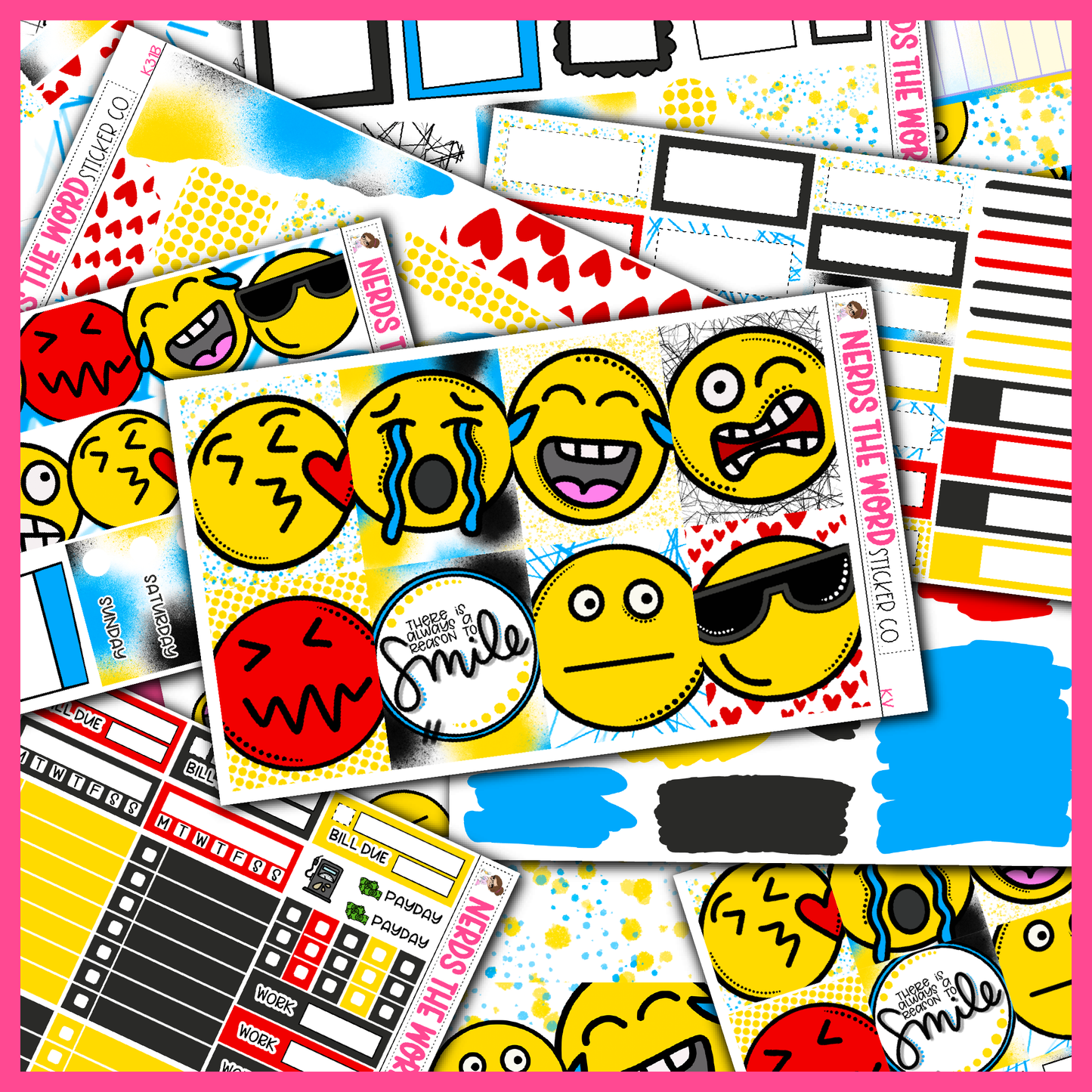 Faces Monthly, Weekly and or Journaling Sticker Kit