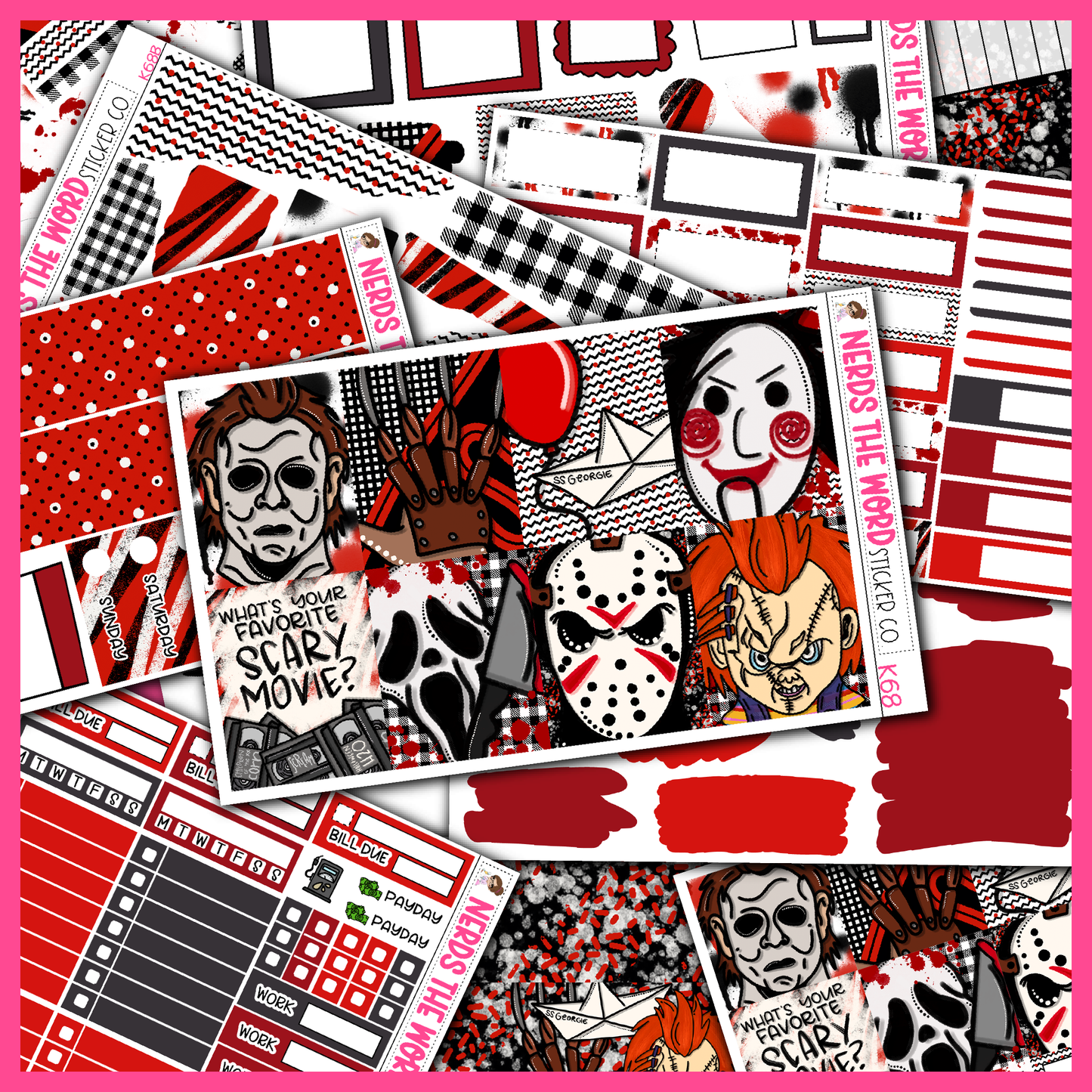 Horror Night Monthly, Weekly and or Journaling Sticker Kit